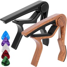 2-Pack Guitar Capo for Acoustic Electric Guitar 6 String, Black Wood Colo...