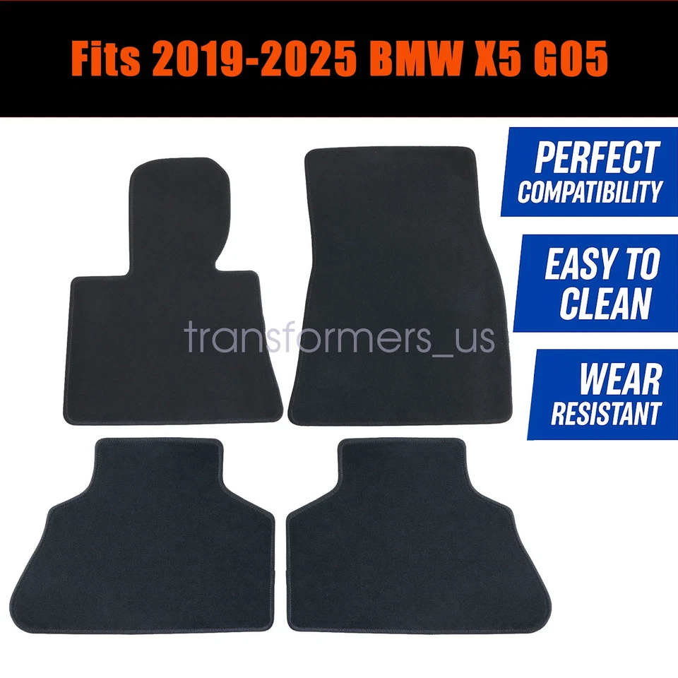 Alfombrillas alfombrillas negras para BMW X5 2019 2020 2021 2022 2023 2024 delanteras y traseras Foto 3 de 4