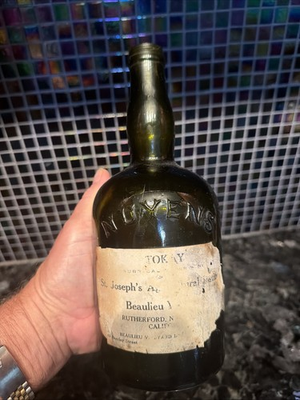 #ad Rare 1920s Beaulieu Vineyard Empty Bottle TOKAY Altar Wine Rutherford Napa Valle $125.00