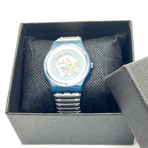 Reloj Swatch Samurai GN131 VINTAGE Skeleton 1991 caja azul hecho en Suiza - Imagen 12 de 12