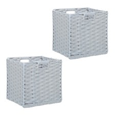 Aufbewahrungskorb Ordnungskorb Regalkorb Flechtkorb Schrankkorb 2er Set Faltbox