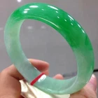 Certified Natural Grade AAA Ice Burmese Green Jade jadeite bracelet bangle 58mm