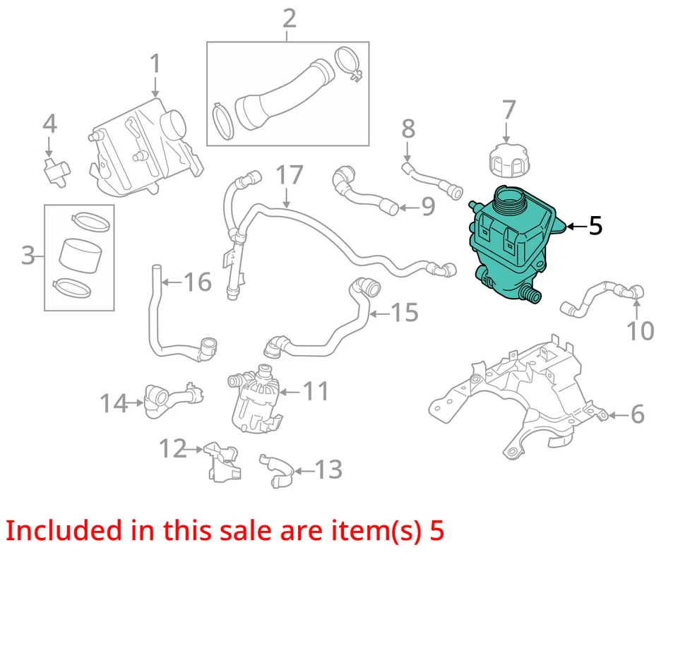 Coolant Reservoir Intercooler Fits 12-16 18-20 BMW M5 6776858 Foto 3 de 4
