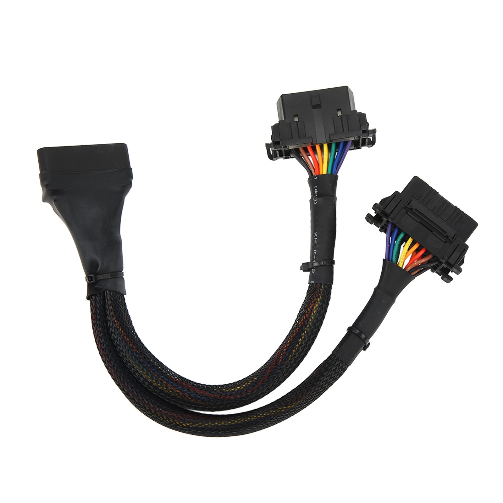 1 IN 2 OBD2 Extension Cable 16Pin 30cm Length Male-Dual Female Diagnostic
