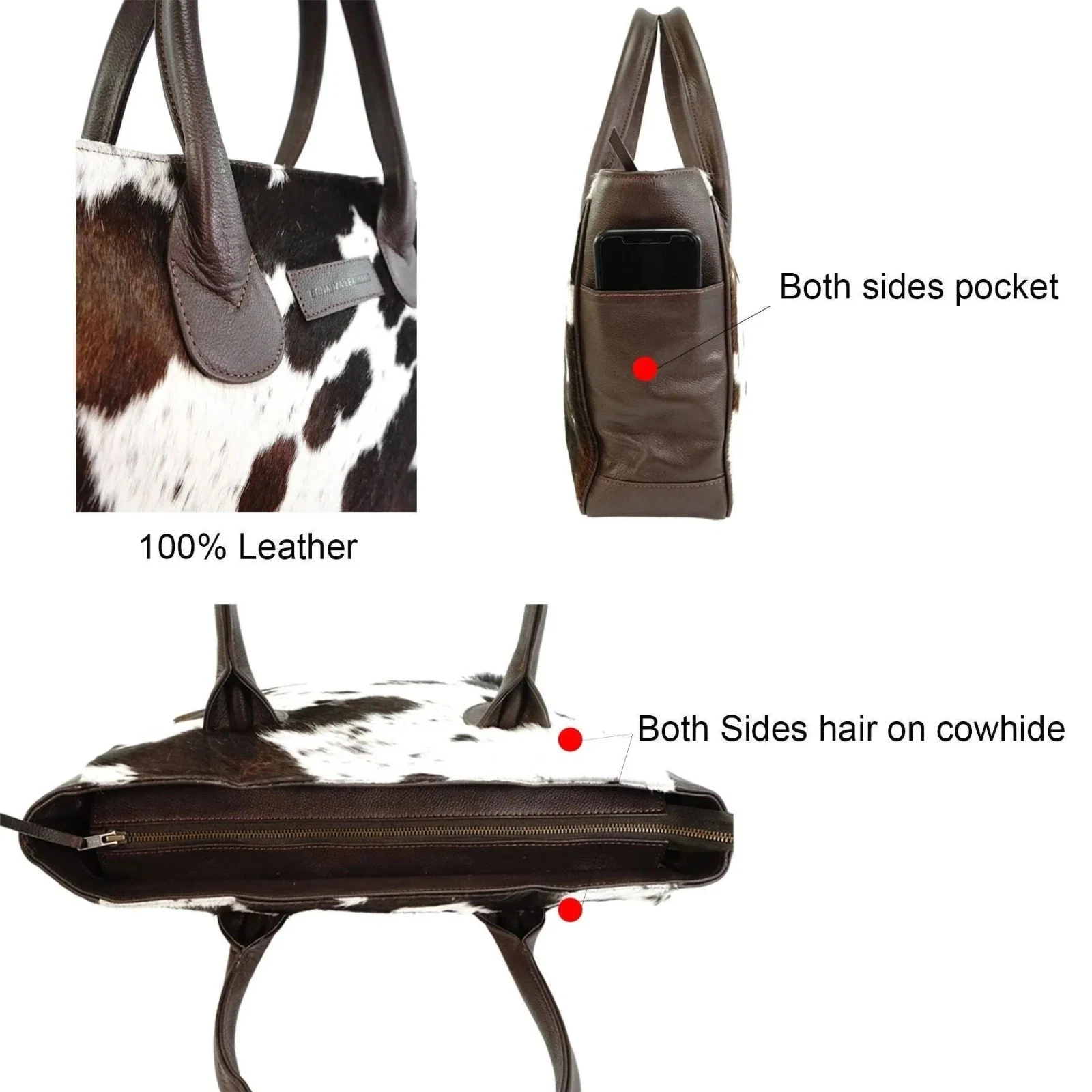 COACH Borsa tote in vera pelle di mucca grande borsetta vera pelle di mucca donna borse