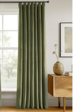 HPD Signature Velvet Curtain 50 x 96" Green Velvet Panel Thermal Blackout