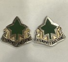 Vintage Pair US Army 4th Infantry Div Crest Pins N.S. Meyer NY 9M Mid-Century — photo 1