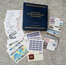 *BIG MILITARY STAMP LOT!* WWII Commemorative Covers Binder Sheets First Day Gold