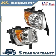 Headlight Assembly Set For 2003-2006 Honda Element Chrome Housing Left Right