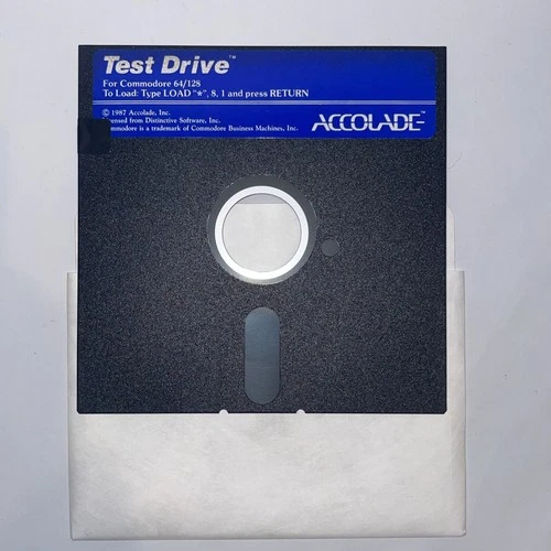✅ TEST DRIVE Commodore 64 / 128 5.25" Floppy Game Disc Only WORKS! 1987