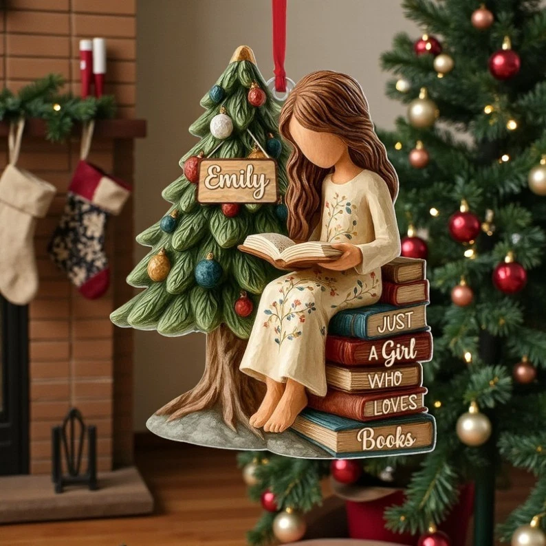 Libros de lectura personalizados para niñas adornos de Navidad libro regalo para amantes Foto 3 de 4