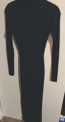 Women’s Small Dark Green Long Sleeve Sweater Dress Brand Moda International - Picture 5 of 6