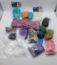 Rainbow Loom Stretch Band Bracelet Loops 14 Bags Misc With 12 Bags C Clips