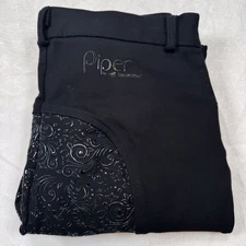 PIPER BY SMARTPAK Women's 24R Black Paisley Silicone Equestrian Riding Breeches