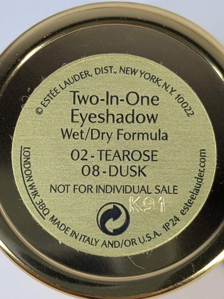 LOTE2💋Sombra de ojos dos en uno Estee Lauder fórmula húmeda/seca brillo dúo lágrimas anochecer Foto 3 de 4