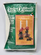 READ DESC Vtg Country Originals Christmas Macrame Design Kit Candle Sticks