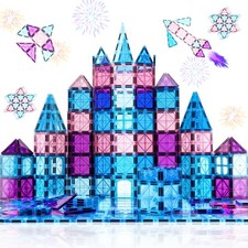 Magnetic Tiles Building Blocks, Colorful Magnet Stacking Toys, STEM, 34 Pieces