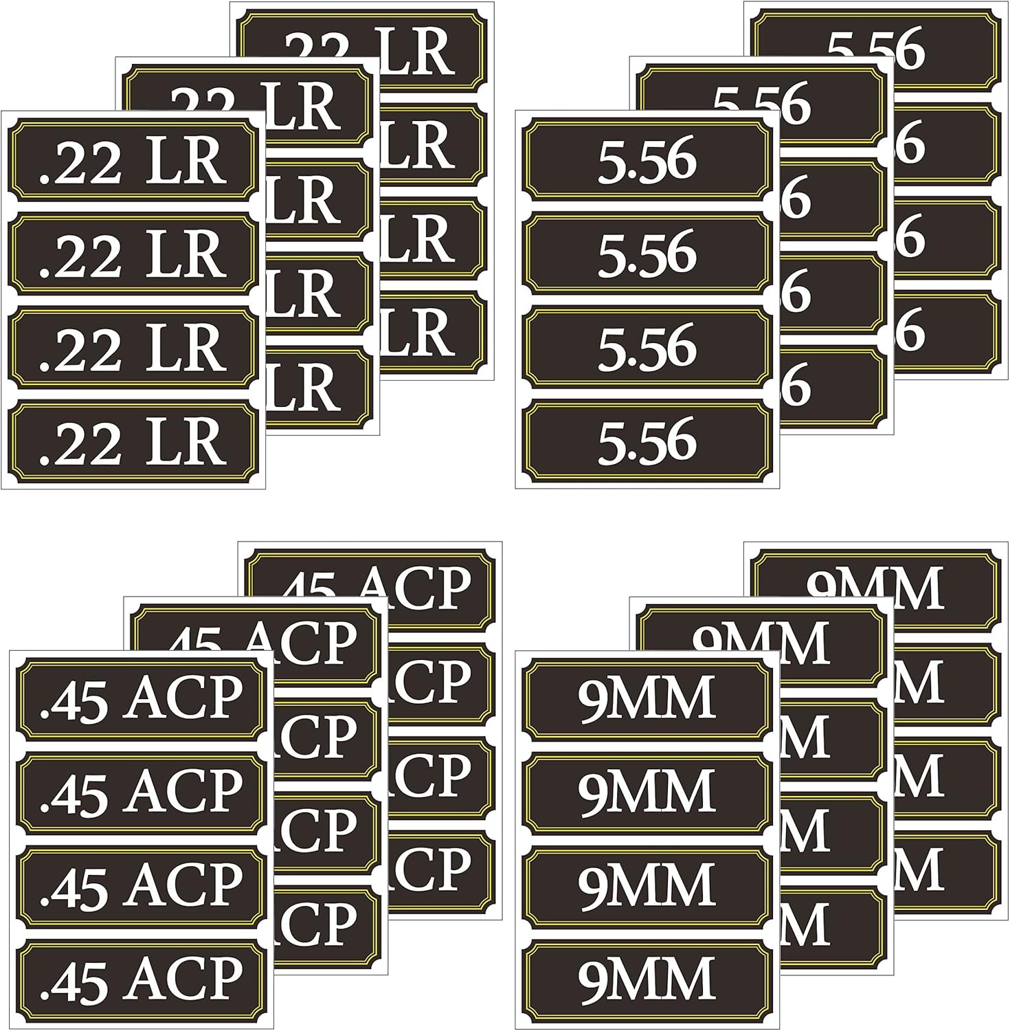 Ammo Can Labels Vinyl Sticker Set Decal for Cans Cases Boxes .22 .223 5.56 .308