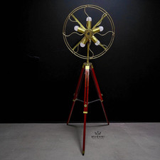 Vintage Fan-Style Tripod Floor Lamp with 5-Light Holder – 60" Adjustable...