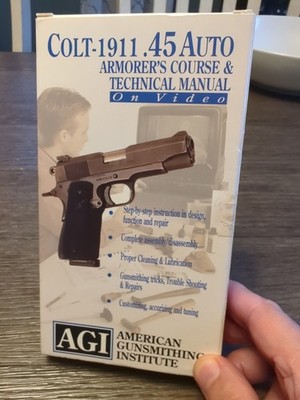COLT 1911 .45 Auto VHS Armorer's Course & Technical Manual on Video - AGI 1995