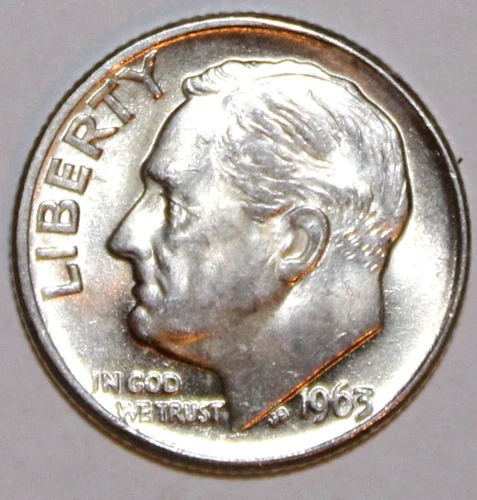 1963-D Roosevelt Dime - BU - #9468D - Stock Photo - FREE SHIPPING