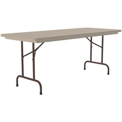 Correll 30''W x 96''D H-D Plastic Blow-Molded Folding Table in Mocha Brown