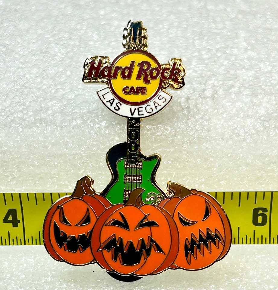 Hard Rock Cafe Las Vegas Halloween 2005 Guitar Pin Pumpkins LE 500 Mint ...