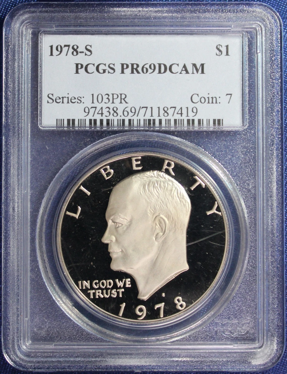 PCGS Certified PR 69 Graded 1978 Eisenhower Dollars (1971-1978