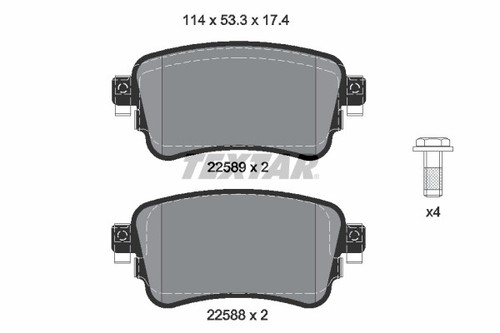 TEXTAR 2258801 Bremsbelagsatz, Scheibenbremse für CITROËN,FIAT,OPEL,PEUGEOT,TOYO - Bild 1 von 1