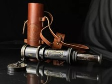 16'' Antique Pirates Spyglass Handheld Telescope Enthusiasts Nautical With Case