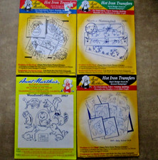 Lot of 4 Aunt Martha's Hot Iron Transfers Embroidery Baby Animals-Hummingbirds