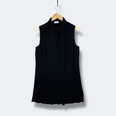 Akris Punto Sleeveless Sheath Dress Womens 8 Black Cutout Career Minimalist