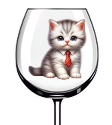 12x bunte Baby Kätzchen Katze Vinyl Aufkleber Abziehbild Becher Weinglas Flasche Fahrrad