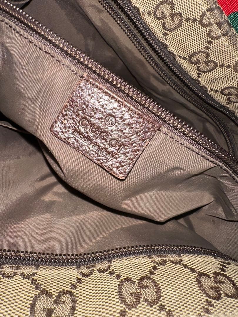 Gucci Tote Bag Large Canvas Leather Logo Pattern Authentic Women's Fashion thumbnail 4