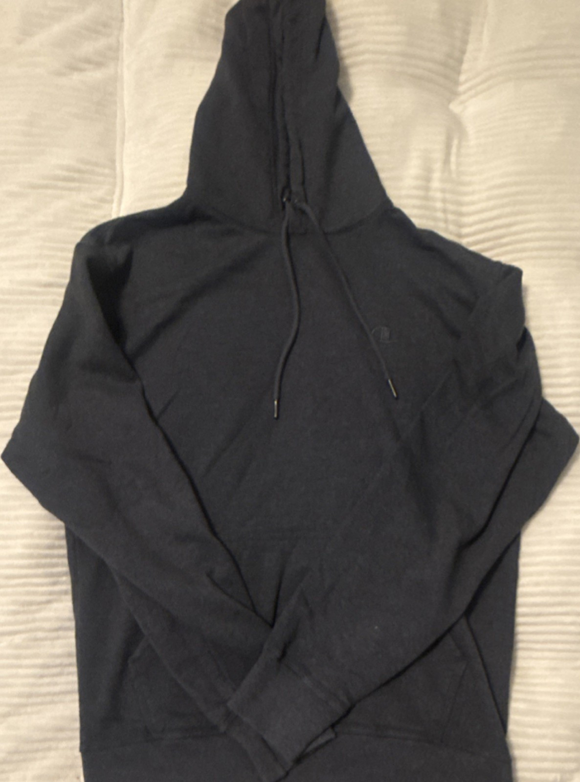 Champion Men's Gray Fleece Pullover Hoodie Drawstring Long Sleeve M
