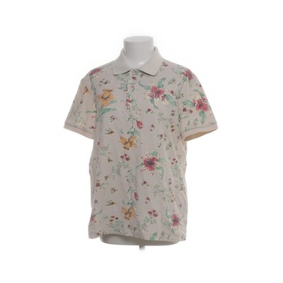 F. K, Poloshirt, Größe: L, Beige/Mehrfarbig, Baumwolle/Elasthan, Blumen #tMB
