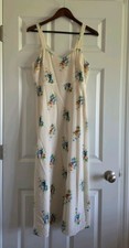 EUC Madewell ivory floral silk midi dress, Size 4