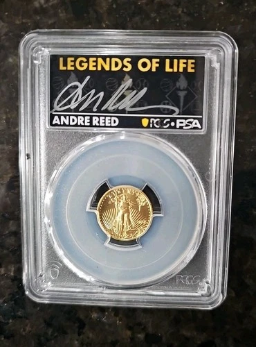 2022 $5 American gold Eagle PCGS First Day Of Issue MS70 Andre Reed - RARE