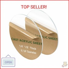 2 Pcs 1/8" Clear Acrylic Sheet, 9" Diameter Round Cake Disk, Plexiglass Table To