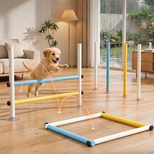 Dog Agility Equipment, 3-in-1 Indoor Wooden Agility Course for Puppy