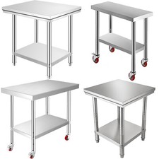 11 Stile Tavolo in Acciaio Inox Lavoro da Cucina Preparazione Alimenti Supporti