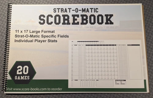 Strat-O-Matic Baseball Large Format Score Book, 20 Games