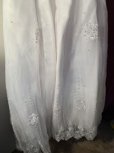 Mary's Designer 4509 weiß Organza & Perlen Brautkleid ~ Größe 8 - Bild 6 von 8