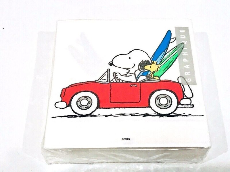 Graphique de France SNOOPY & WOODSTOCK & SURFBOARDS Paper Lunch Napkins 40 Count