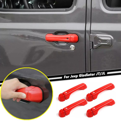 For 2018-2025 Jeep Gladiator JT/Wrangler JL Red Exterior Door Handle Cover Trim