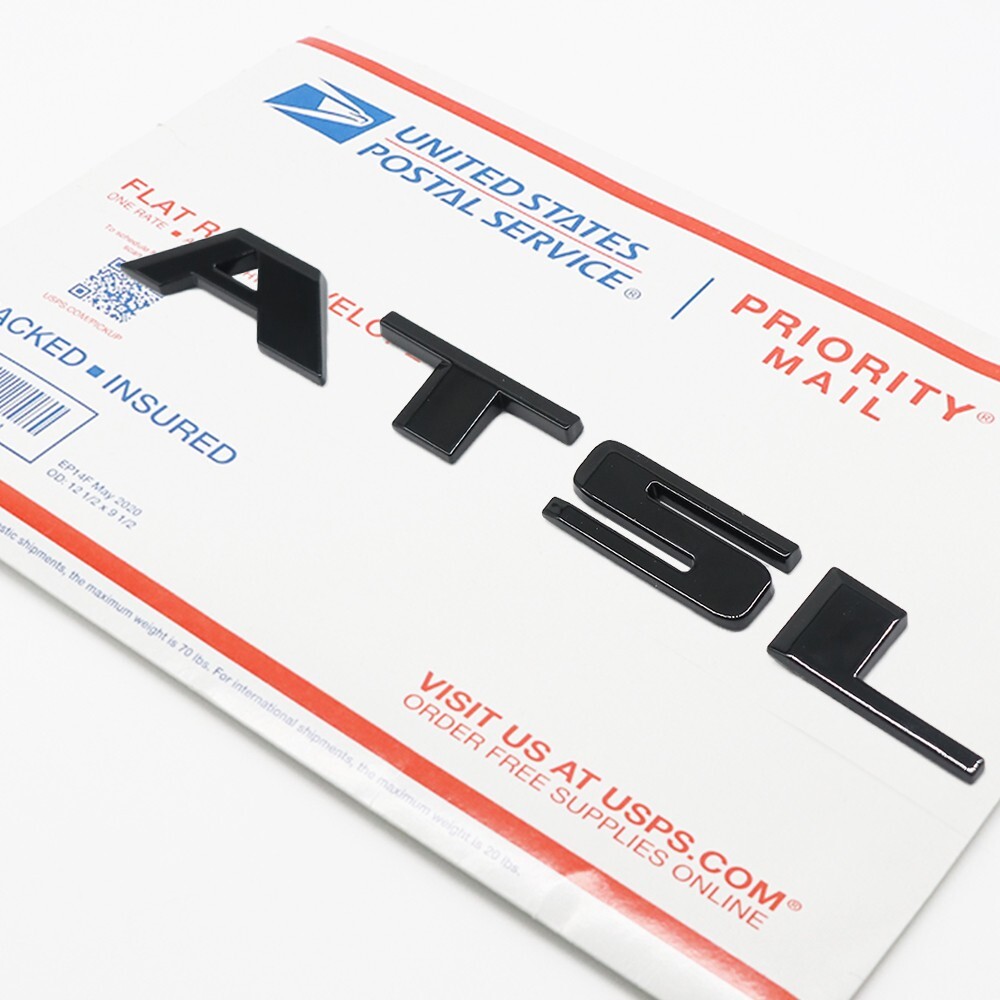 For ATSL Rear Trunk Decklid Letter Badge Emblem Nameplate Sport Gloss Black