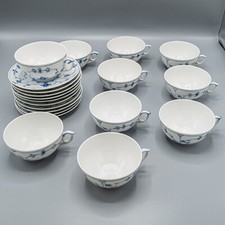 Royal Copenhagen Blue Fluted Plain 315 Flat Cup  Saucers Set of 10