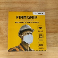 Firm Grip Face Masks Reusable Breathable Washable, One Size, 16 PACK