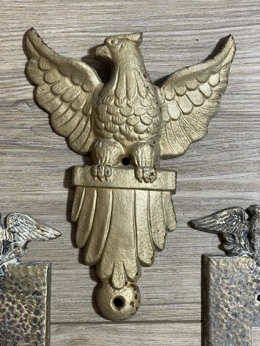 VTG Cast Iron Eagle Architectural Antique Federalist Style B52 + 2 Switch Covers - 第 5/11 張圖片