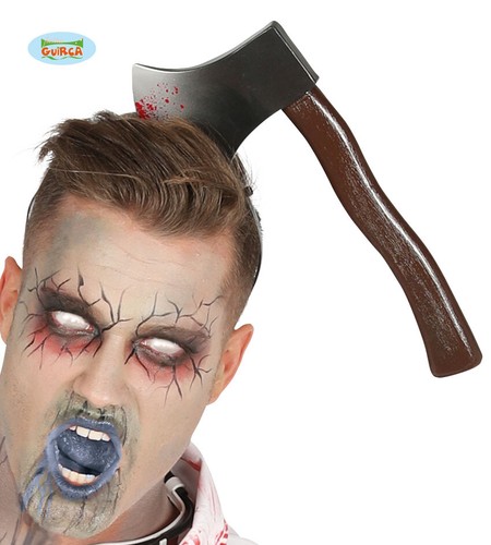 Halloween Fancy Dress Horror Axe in Head horror Hatchet Prop New fg - Picture 2 of 11